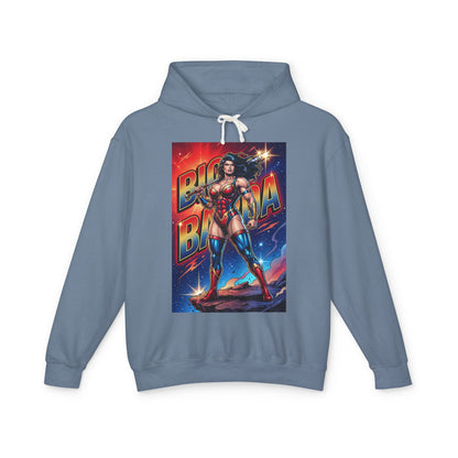 Big Barda Hoodie | DC Warrior Hoodie | New Genesis Champion Pullover - blue streetwear pullover featuring bold comic-style Big Barda artwork