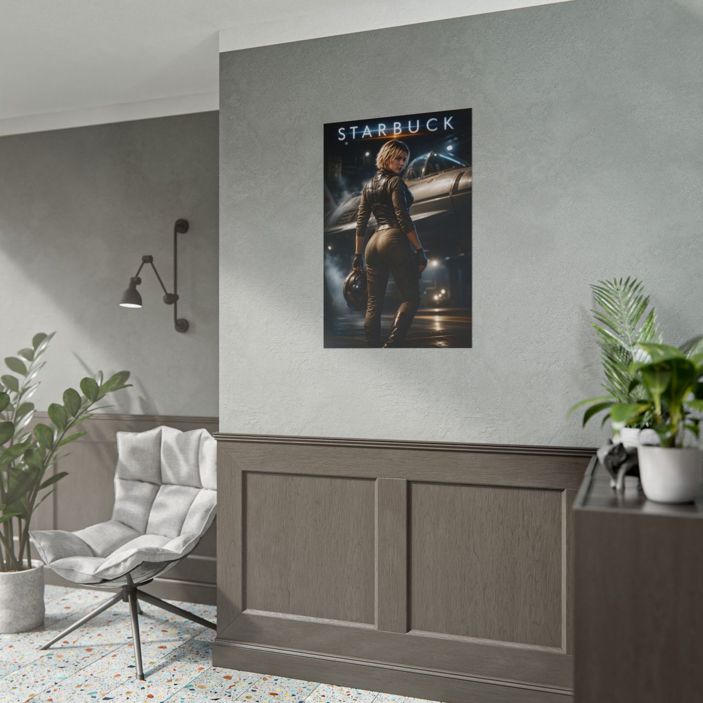 Starbuck Battlestar Galactica Poster Sci Fi Wall Art Print