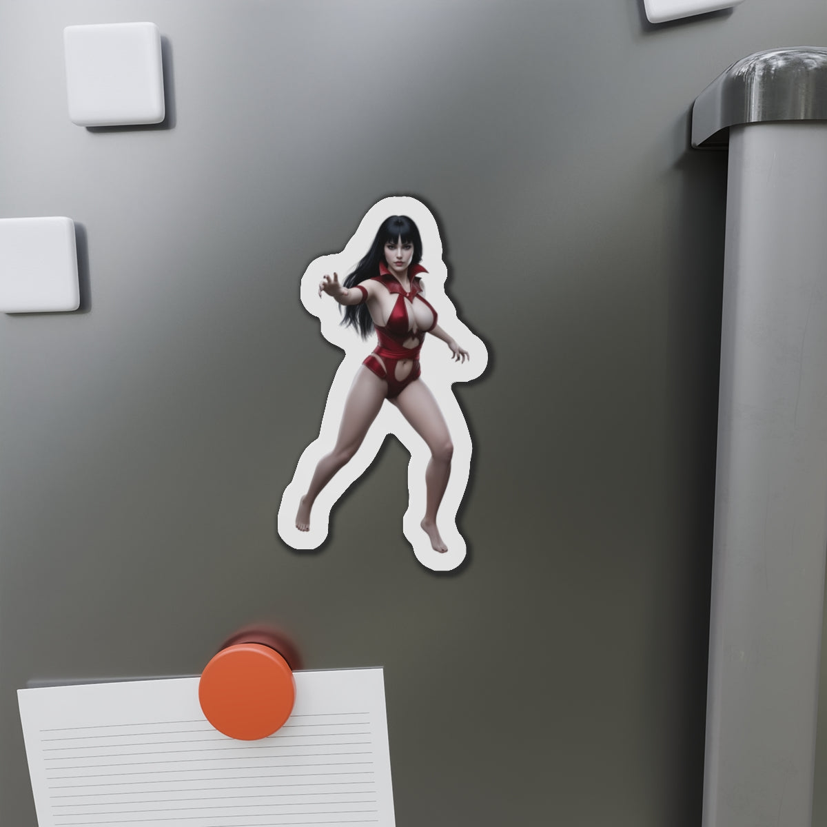 Vampirella Magnet – Classic Comic Heroine Fridge Magnet, Anime Style Decor vinyl die-cut fridge magnet showing Vampirella in anime-style artwork
