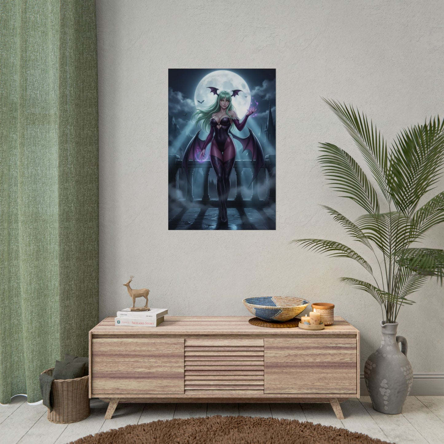 Morrigan Aensland Darkstalkers Poster Vampire Succubus Woman Wall Art Fantasy Character Print Gaming Room Decor Gift