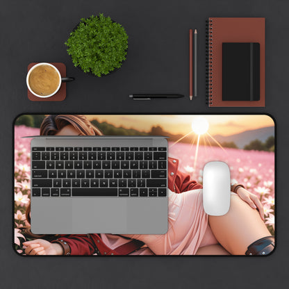 Килимок для столу Aerith Gainsborough, килимок для миші з героїнею фентезійних ігор, квітковий ігровий декор