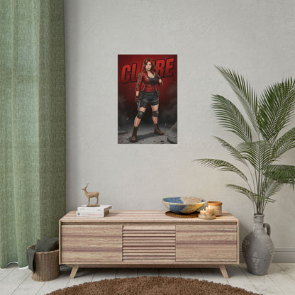 Claire Redfield Resident Evil Poster, Resident Evil Wall Art Print, Survival Horror Girl Decor, Gamer Room Art, Gift