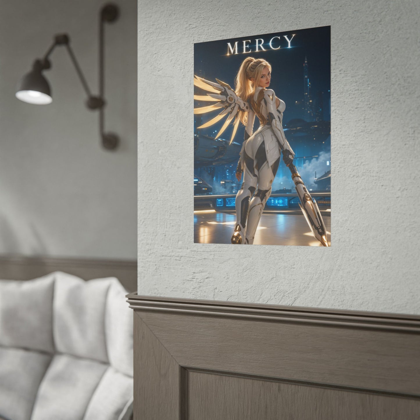 Mercy Overwatch Poster Blizzard Gaming Wall Art Print Decor