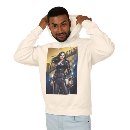 Lois Lane Hoodie | DC Comics Hoodie | Fearless Reporter Pullover - cream hoodie with graphic of Lois Lane on model