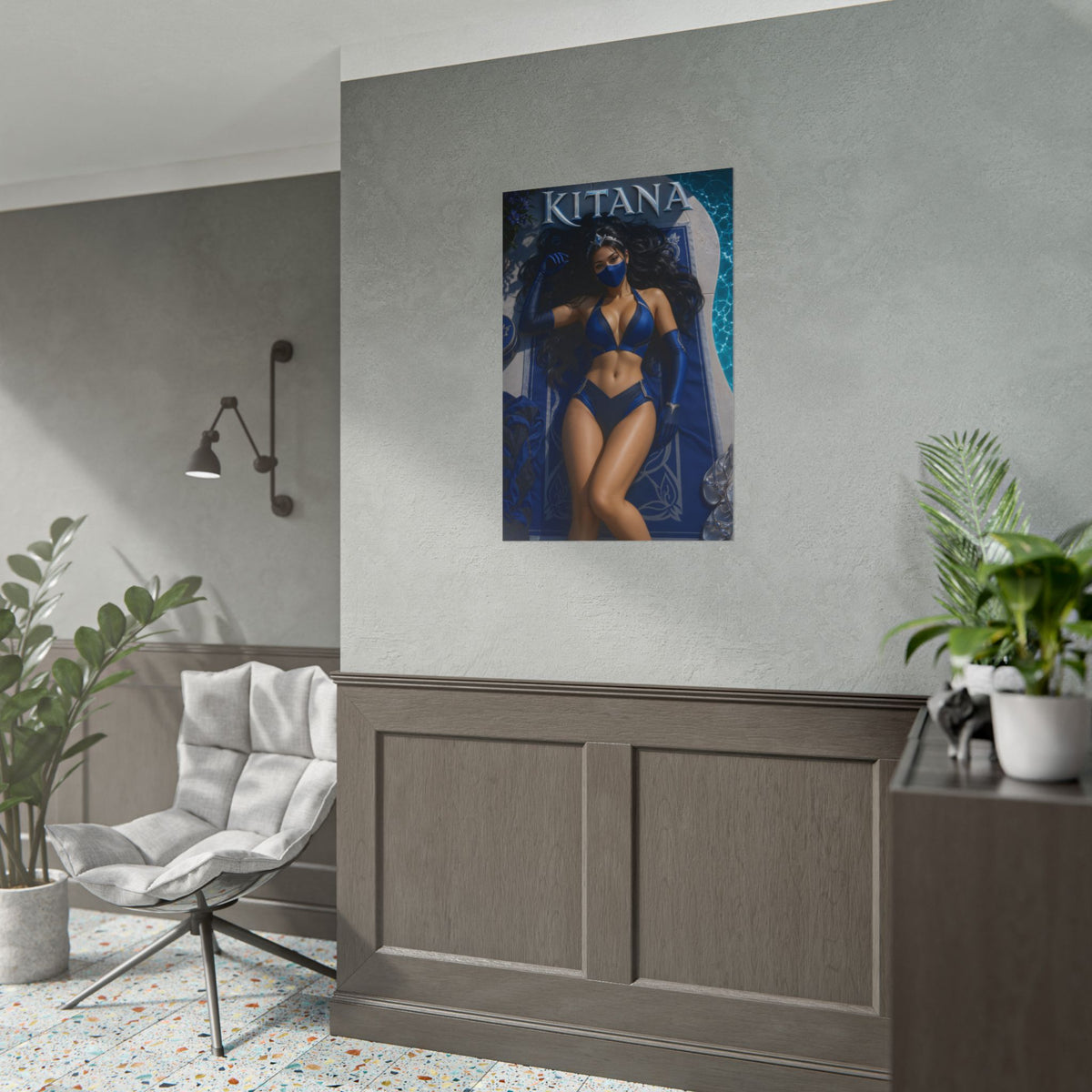 Gaming Wall Art Kitana Mortal Kombat Poster Bedroom Game Room Decor Art Print