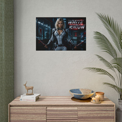 Comic Wall Art White Widow Poster Heroine Room Decor Collectible Character Print