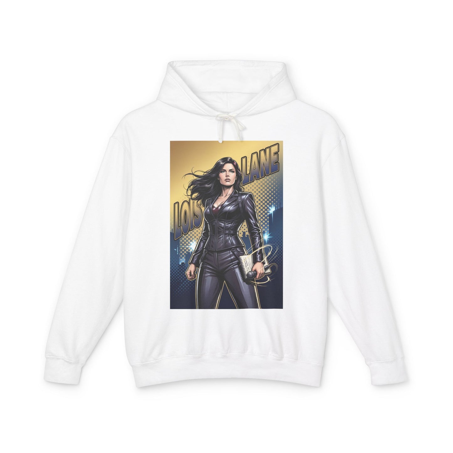 Lois Lane Hoodie | DC Comics Hoodie | Fearless Reporter Pullover - white streetwear pullover featuring Lois Lane comic art on chest