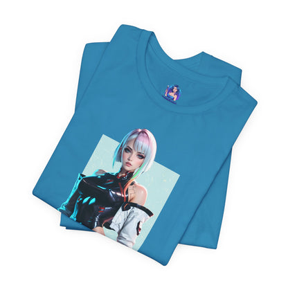 Lucy Edgerunners T-Shirt | Cyberpunk-Anime-Shirt für Gamer und Otaku-Fans | Neon-Waifu-Shirt