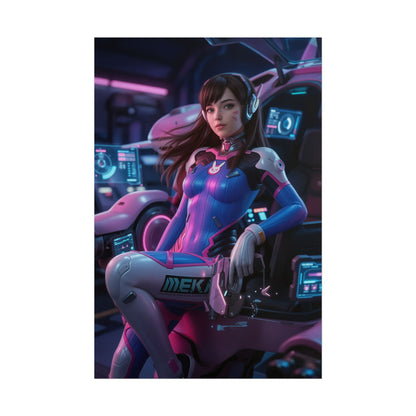 D.Va Overwatch Poster, Overwatch Wandkunst, Gamer Girl Deko, Esports Zimmer Wandkunst, Gaming Setup Poster