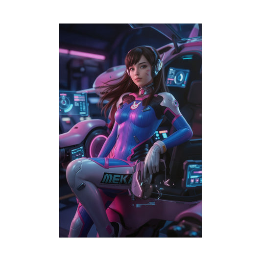 D.Va Overwatch Poster, Overwatch Wall Art Print, Gamer Girl Decor, Esports Room Wall Art, Gaming Setup Poster