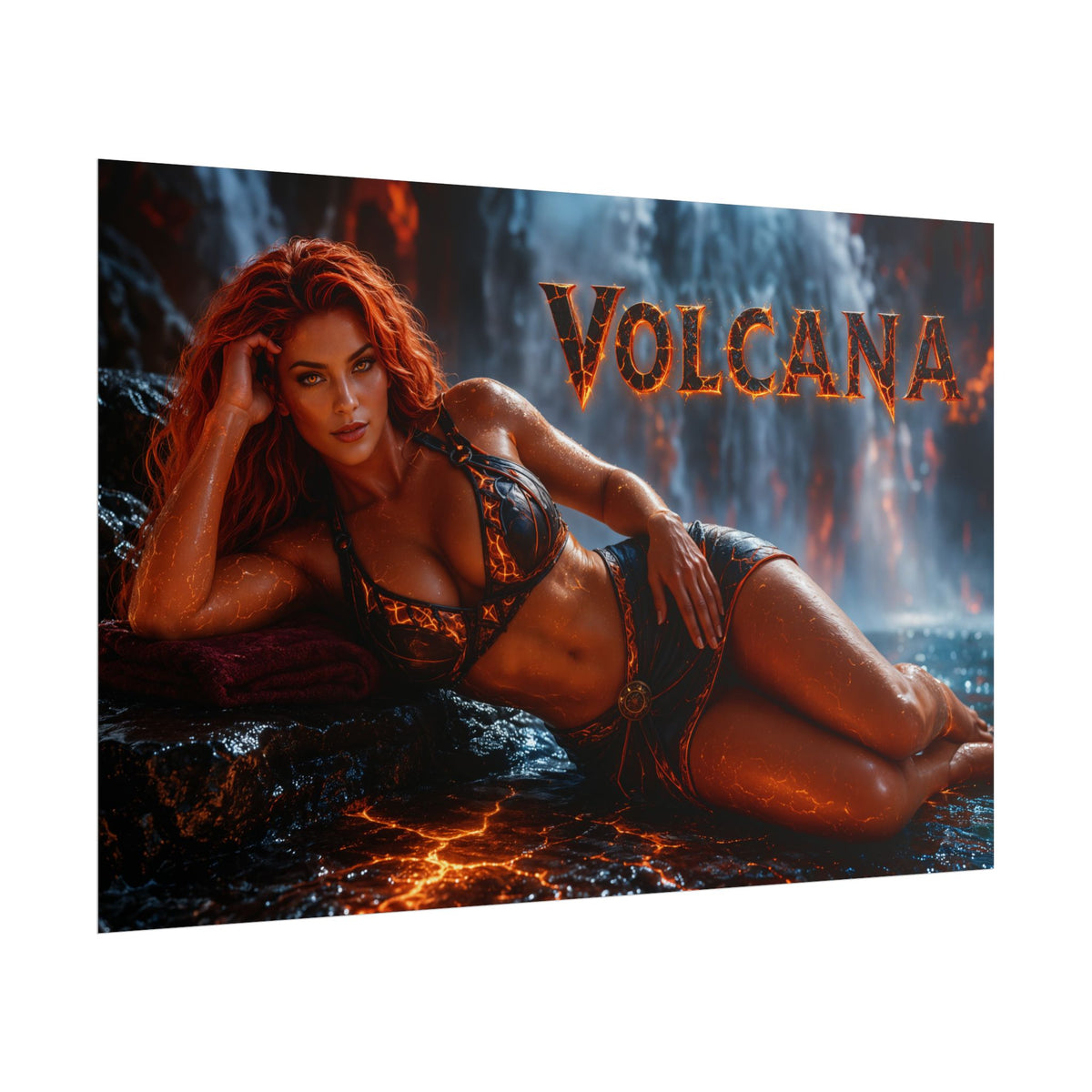 Volcana Character Poster Comic Style Wall Decor Bedroom Collector Gift