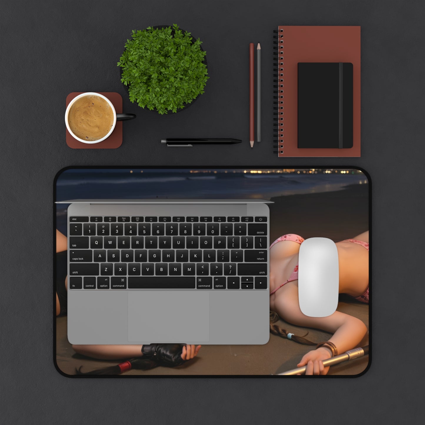 Tifa and Aerith Gaming Mouse Pad, Final Fantasy Desk Mat, RPG Heroine Setup featuring high‑def artwork of heroines on a durable smooth‑glide desk mat
