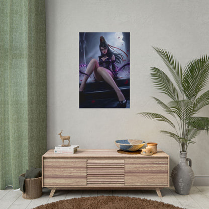 Bayonetta Poster / Bayonetta Wall Art / Bayonetta Art Print / Bayonetta Game Poster - dramatic dark fantasy wall art featuring Bayonetta in moody, stylish pose