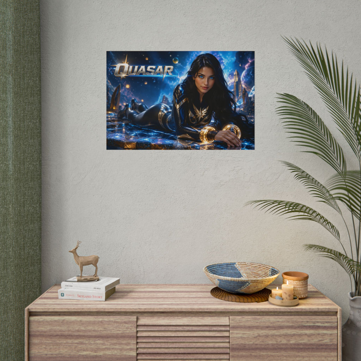 Comic Wall Art Quasar Poster Heroine Room Decor Collectible Character Print
