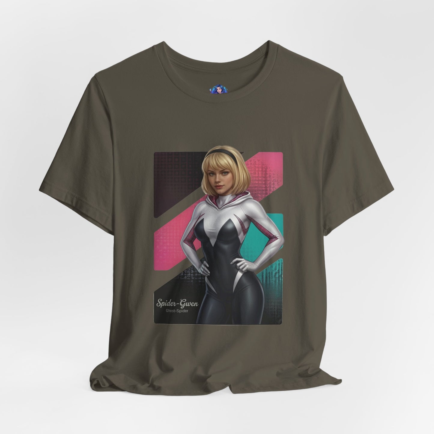 Spider-Gwen T-Shirt | Marvel Anime Tee for Gamers & Superhero Fans - Bella Canvas tee featuring anime-style Spider-Gwen pose