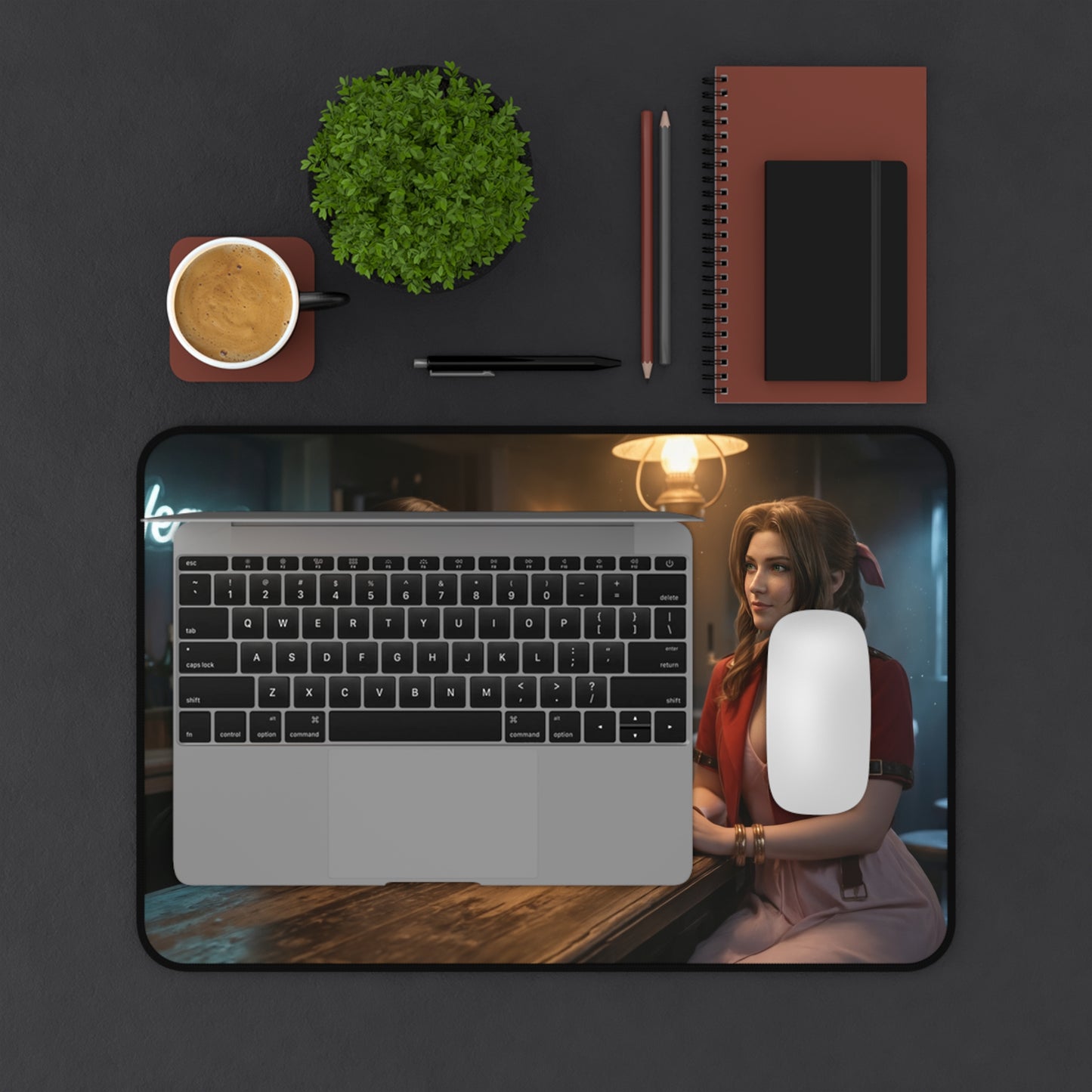 Tifa and Aerith Gaming Mouse Pad, Final Fantasy Desk Mat, RPG Heroine Setup featuring Aerith artwork on premium gaming mouse pad
