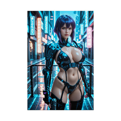 Настінне мистецтво кіберпанківського Вайфу | Плакат аніме Мотоко Кусанагі для декору кімнати