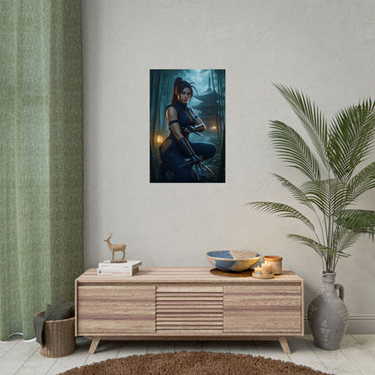 Ibuki Street Fighter Poster – Iconic Ninja Heroine Wall Art for Gamer Decor, high-res ninja heroine poster in gaming room