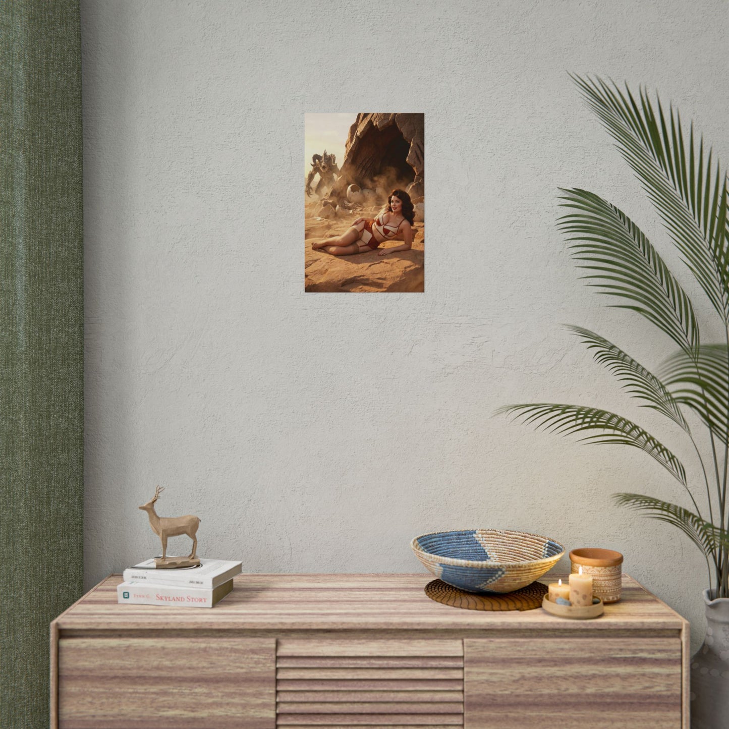 Fallout Fantasy Woman Poster / Fallout Fantasy Wall Art / Fallout Fantasy Art Print / Fallout Poster - atmospheric woman reclining in desert fantasy scene