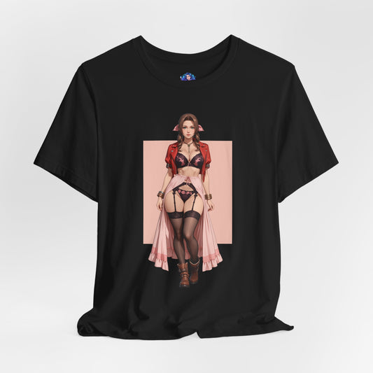 Aerith-T-Shirt | Final Fantasy VII Grafik-T-Shirt für Otaku &amp; Gaming-Fans | Anime-Heldinnen-Shirt