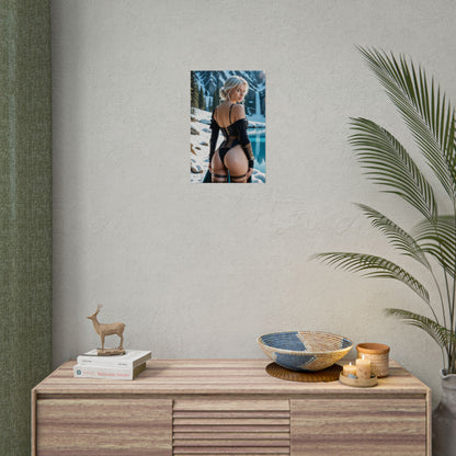 Ciri Poster – Powerful Fantasy Heroine Wall Art for Home or Office Decor, cinematic high-res print shown in modern room