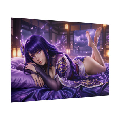 Raiden Shogun Poster, Genshin Impact Wall Art, Anime Print Decor