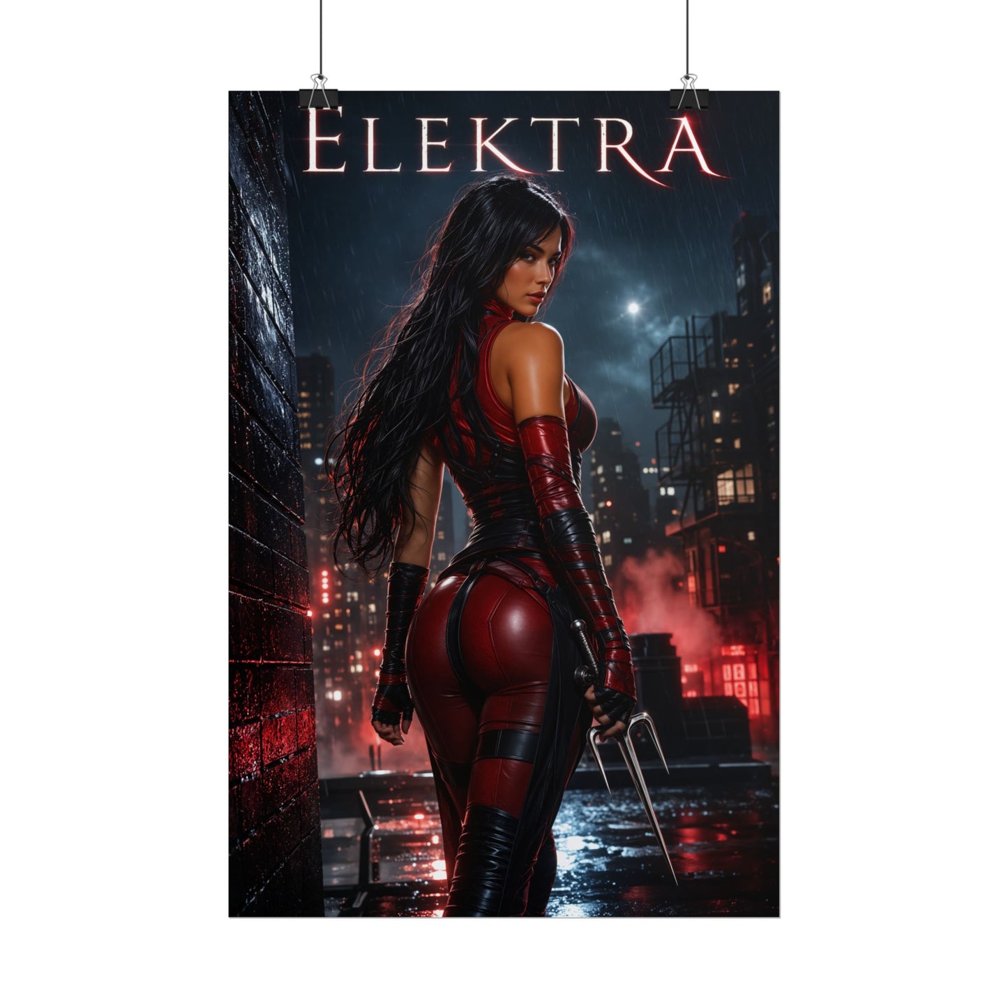 Elektra Marvel Poster Superhero Comic Wall Art Print Decor