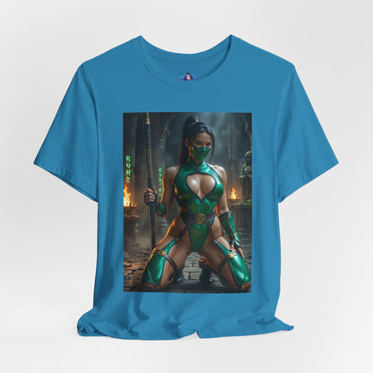 Jadefarbenes Mortal Kombat T-Shirt | Kampfspiel-Shirt für Gamer und Anime-Fans