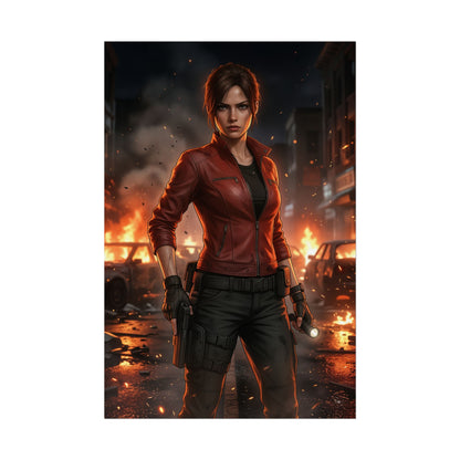 Claire Redfield Resident Evil Poster Survival Horror Woman Wall Art Action Character Print Gaming Room Decor Gift
