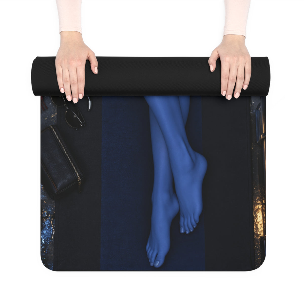 Mystique Workout Mat Microfiber Suede Non Slip Yoga 24x72