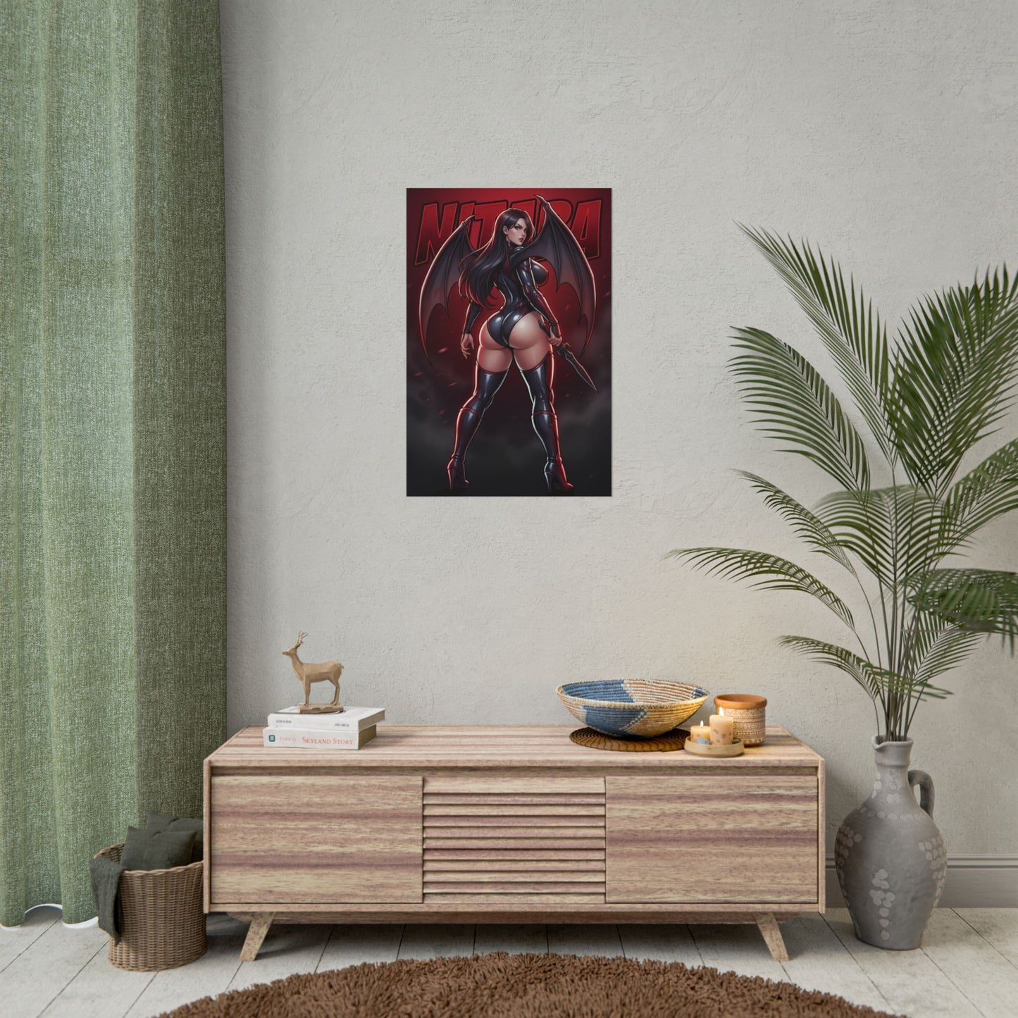 Nitara Mortal Kombat Poster, Mortal Kombat Wall Art Print, Vampire Warrior Girl Decor, Fighting Game Wall Art, Gamer Gift