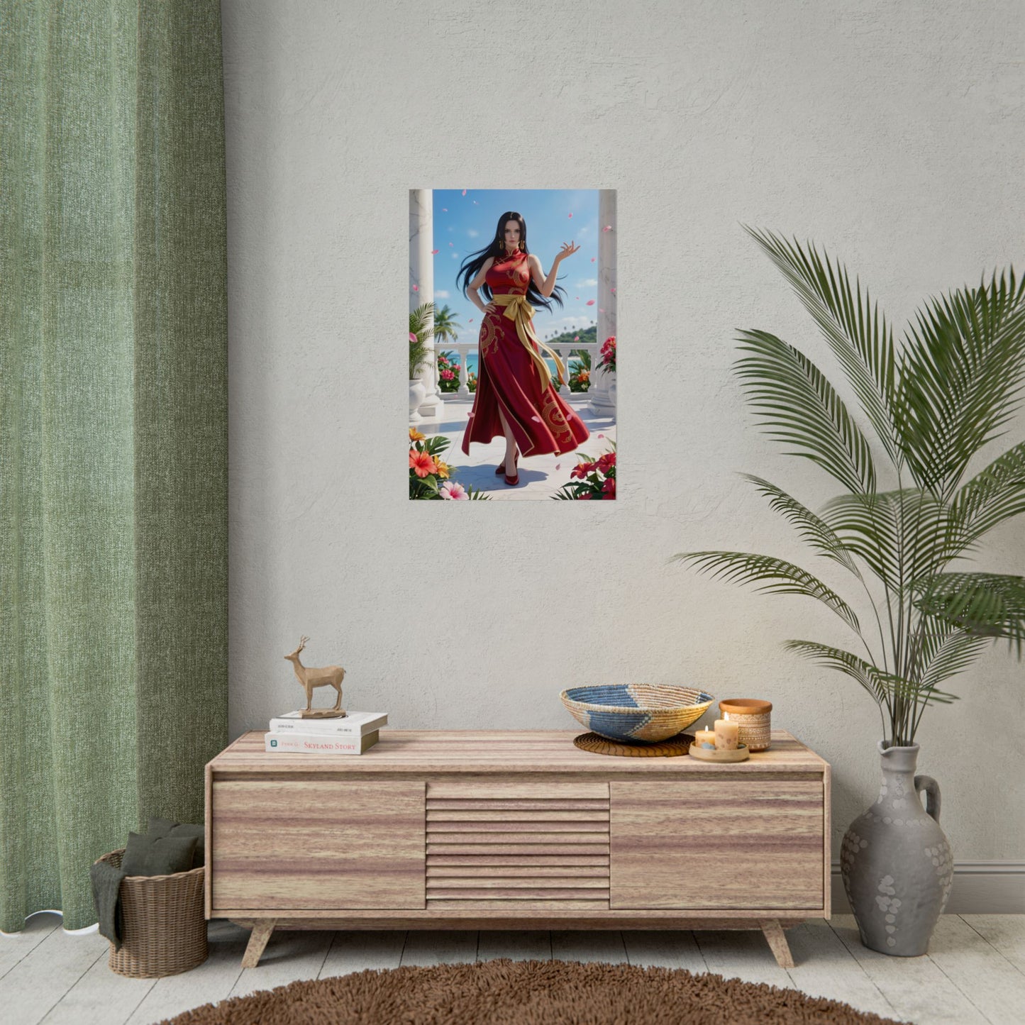 Boa Hancock Poster, One Piece Wall Art Print – Anime Collector Decor - elegant room display featuring Boa Hancock anime poster