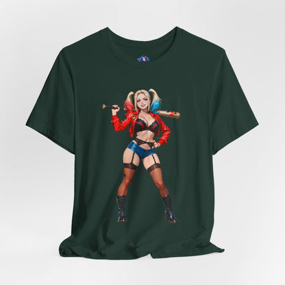 Harley Quinn Grafik-T-Shirt | DC-Bösewicht-T-Shirt für Anime- und Gaming-Fans | Waifu-Streetwear