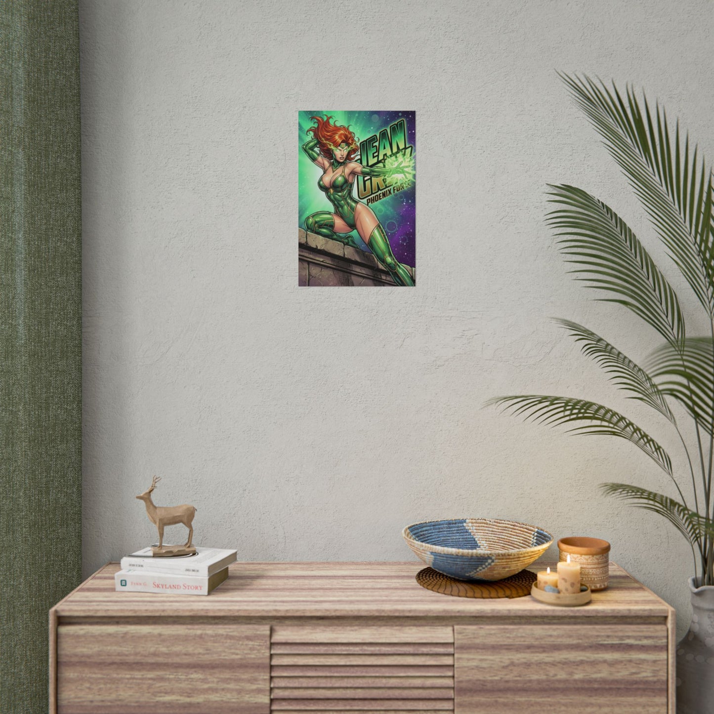 Jean Grey Poster / Jean Grey Wall Art / Jean Grey Art Print / X-Men Poster featuring vibrant cosmic portrait of Jean Grey with psychic energy effects
