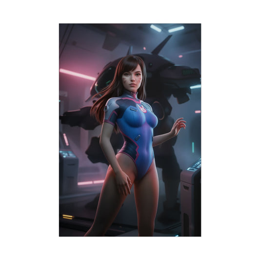 D.Va Poster Overwatch Mech Room Wall Art Print Gaming Decor