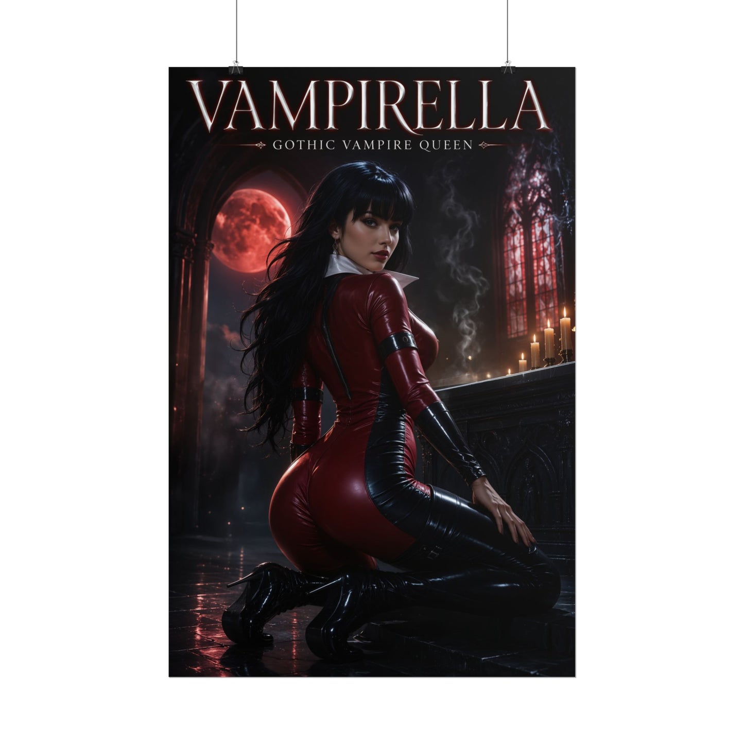 Vampirella Poster, Gothic Wall Art, Horror Print, Pin Up Decor