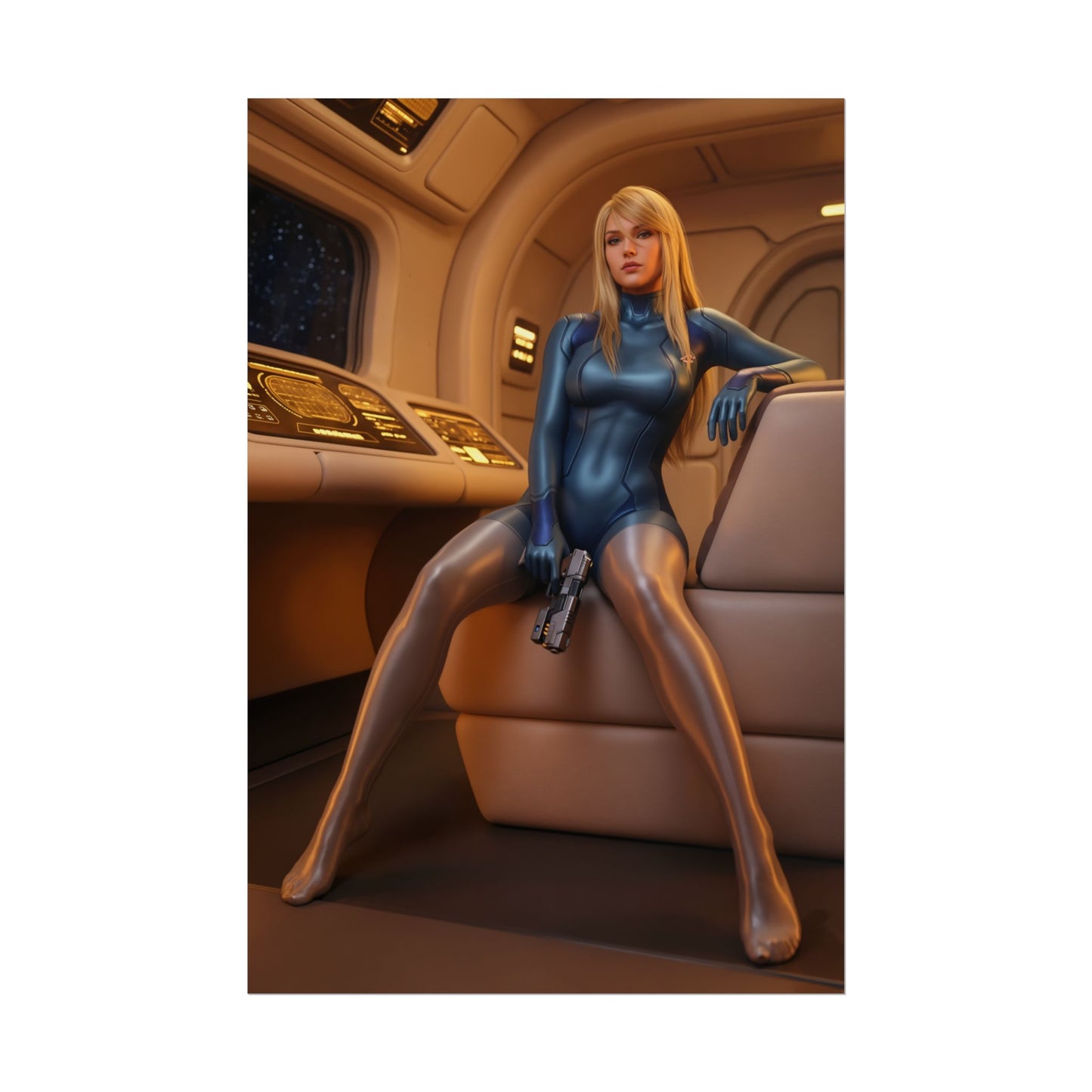 Samus Aran Poster – Sci Fi Wall Art Print, Futuristic Warrior Decor