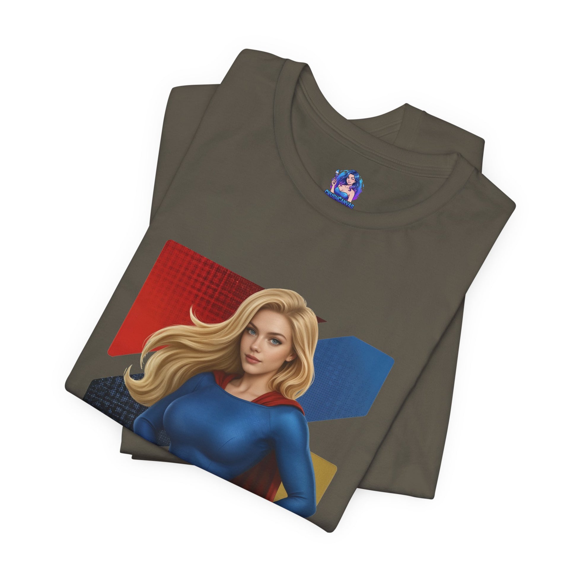 Supergirl T-Shirt | DC Comics Anime Tee for Gamers & Hero Fans — anime-style Supergirl print on Bella Canvas 3001 unisex tee