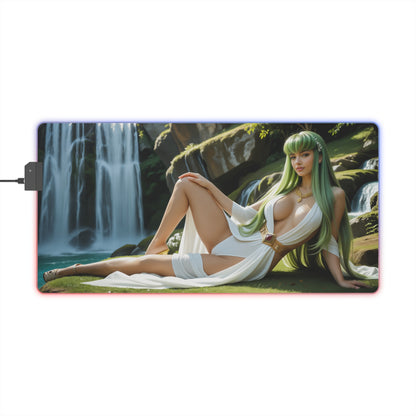 Килимок для столу CC – світлодіодний RGB-підкладка, ігровий комплект із загадковою дівчиною з аніме Вайфу