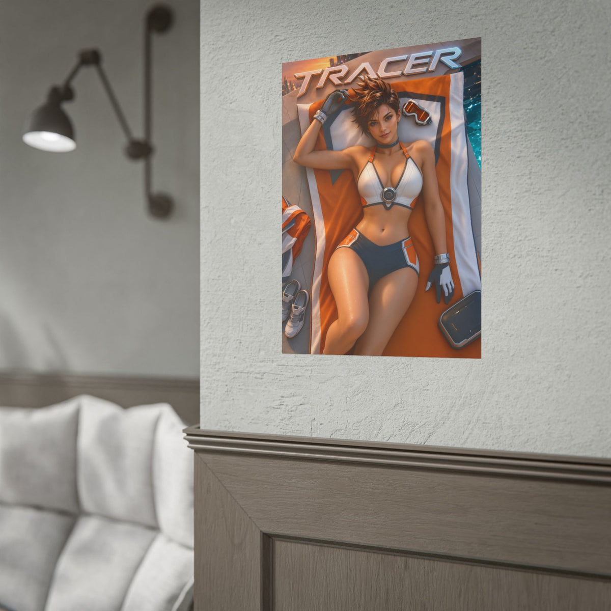 Gaming Wall Art Tracer Overwatch Poster Bedroom Game Room Decor Art Print