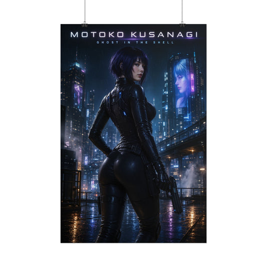 Ghost in the Shell Motoko Kusanagi Cyberpunk Anime Poster Print Video Game Decor for Gaming Setup