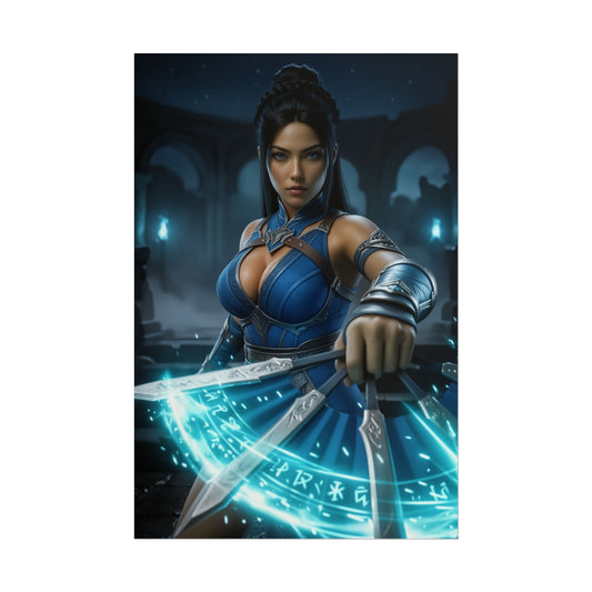 Kitana Poster Mortal Kombat Wall Art Print Gamer Room Decor