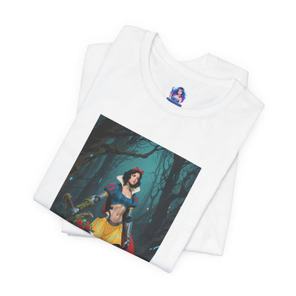 Cyber Snow White T-Shirt | Futuristic Fairy Tale Tee for Gamers & Anime Fans