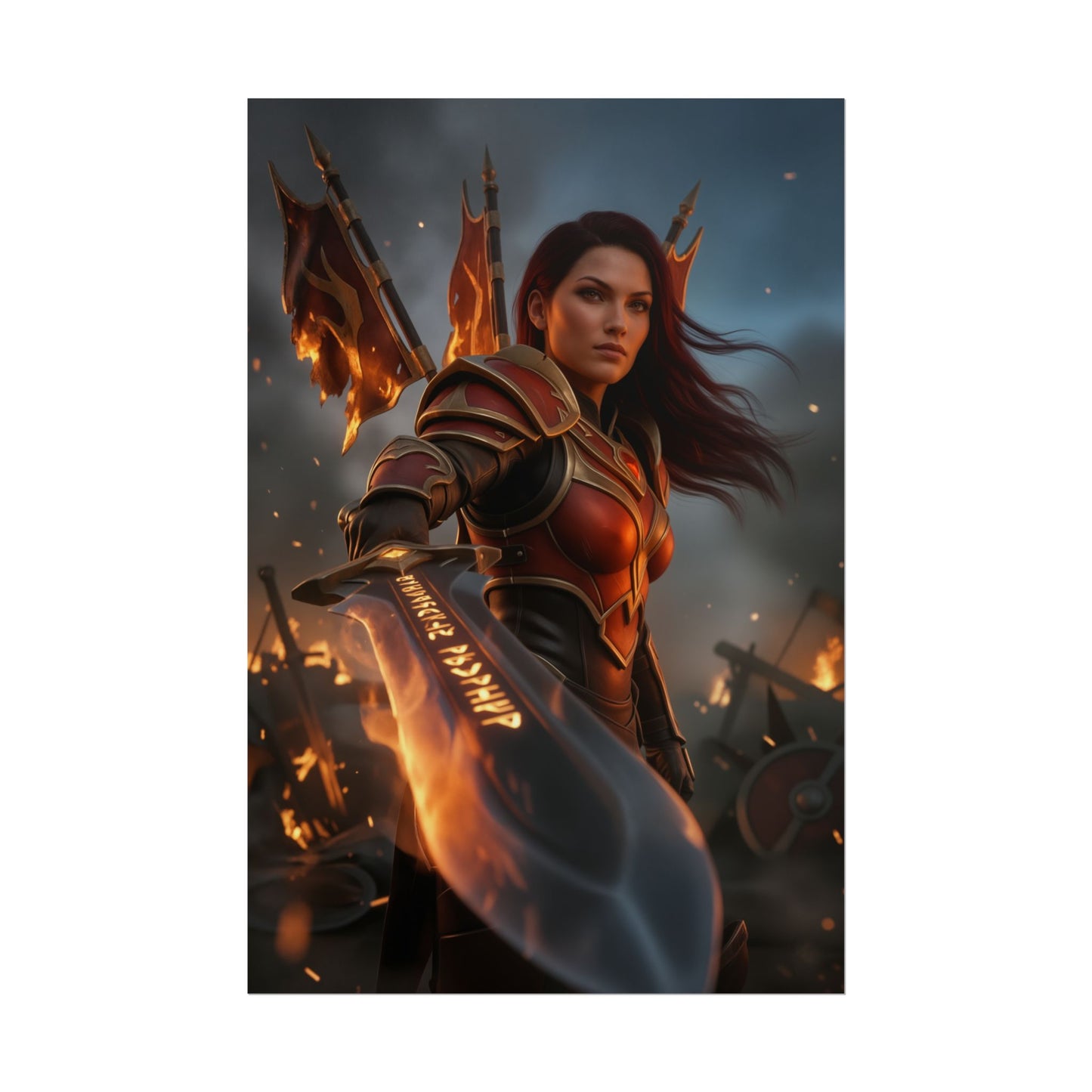 Legion Commander Dota 2 Poster, Dota 2 Wall Art Print, Warrior Knight Girl Decor, MOBA Game Wall Art, Gamer Gift