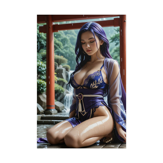 Raiden Shogun Poster – Genshin Impact Wandkunstdruck, Anime-Dekoration