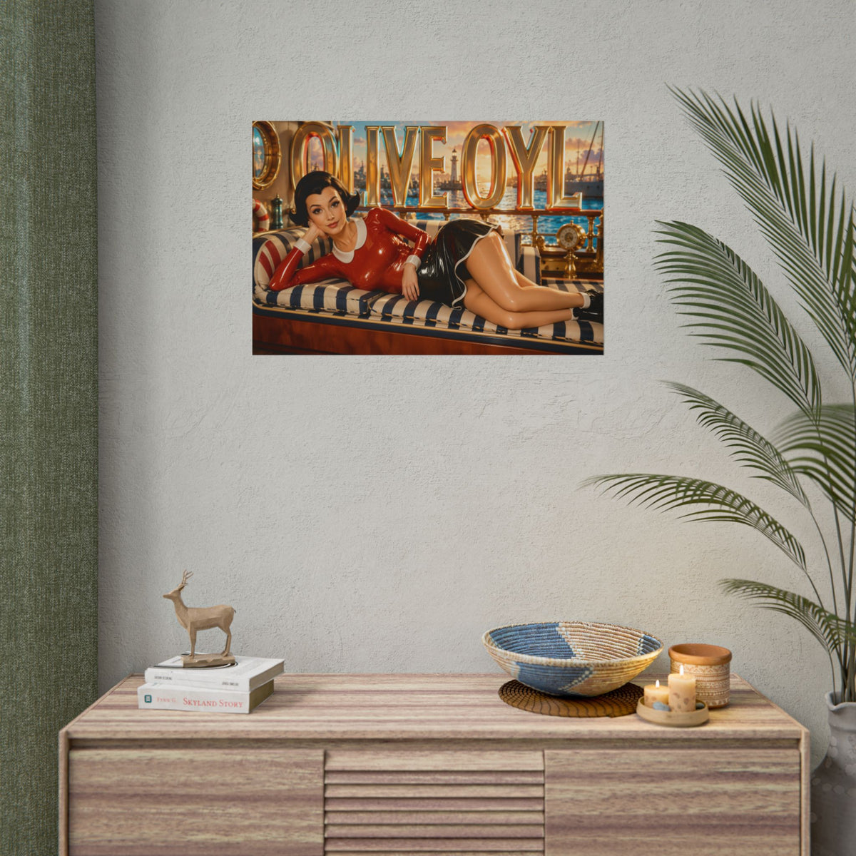 Retro Room Decor Olive Oyl Popeye Poster Cartoon Wall Art Character Print