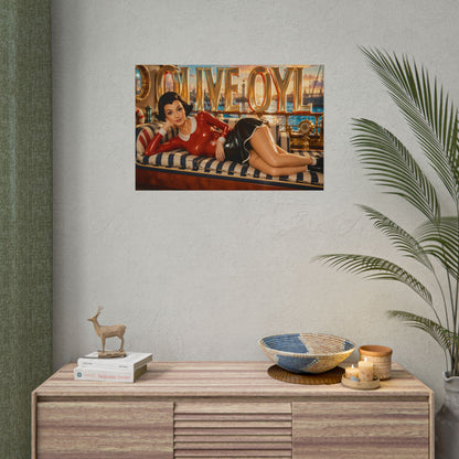 Retro Room Decor Olive Oyl Popeye Poster Cartoon Wall Art Character Print
