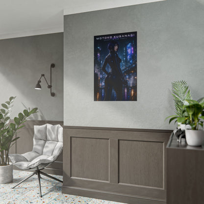 Motoko Kusanagi Poster, Ghost in the Shell Wall Art, Cyberpunk Print