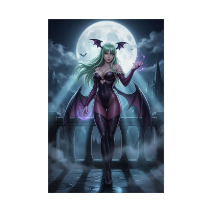 Morrigan Aensland Darkstalkers Poster Vampire Succubus Woman Wall Art Fantasy Character Print Gaming Room Decor Gift