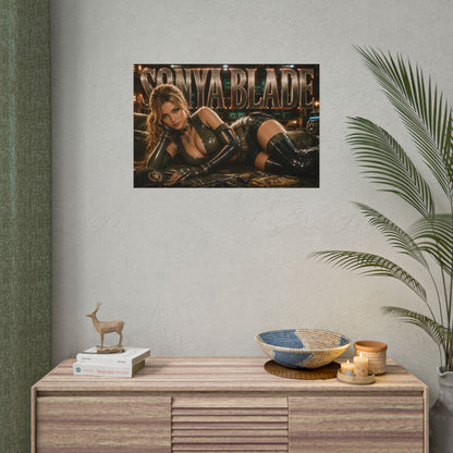 Sonya Blade Character Poster Mortal Kombat Gamer Room Wall Art Collectible Decor